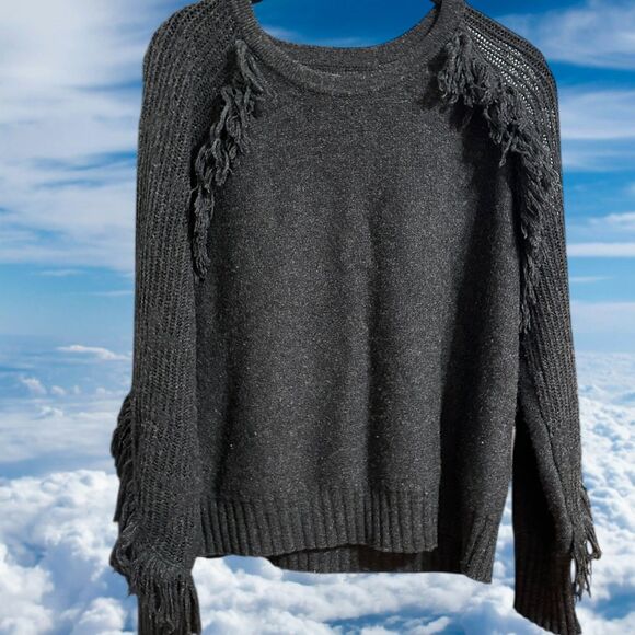 Naadam Womens Size Medium Fringe Trim Wool & Cashmere...